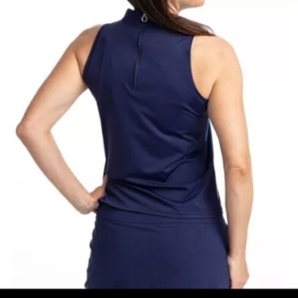 Kinon stright drivesleevrsless golf top navy blue - Picture 2 of 5